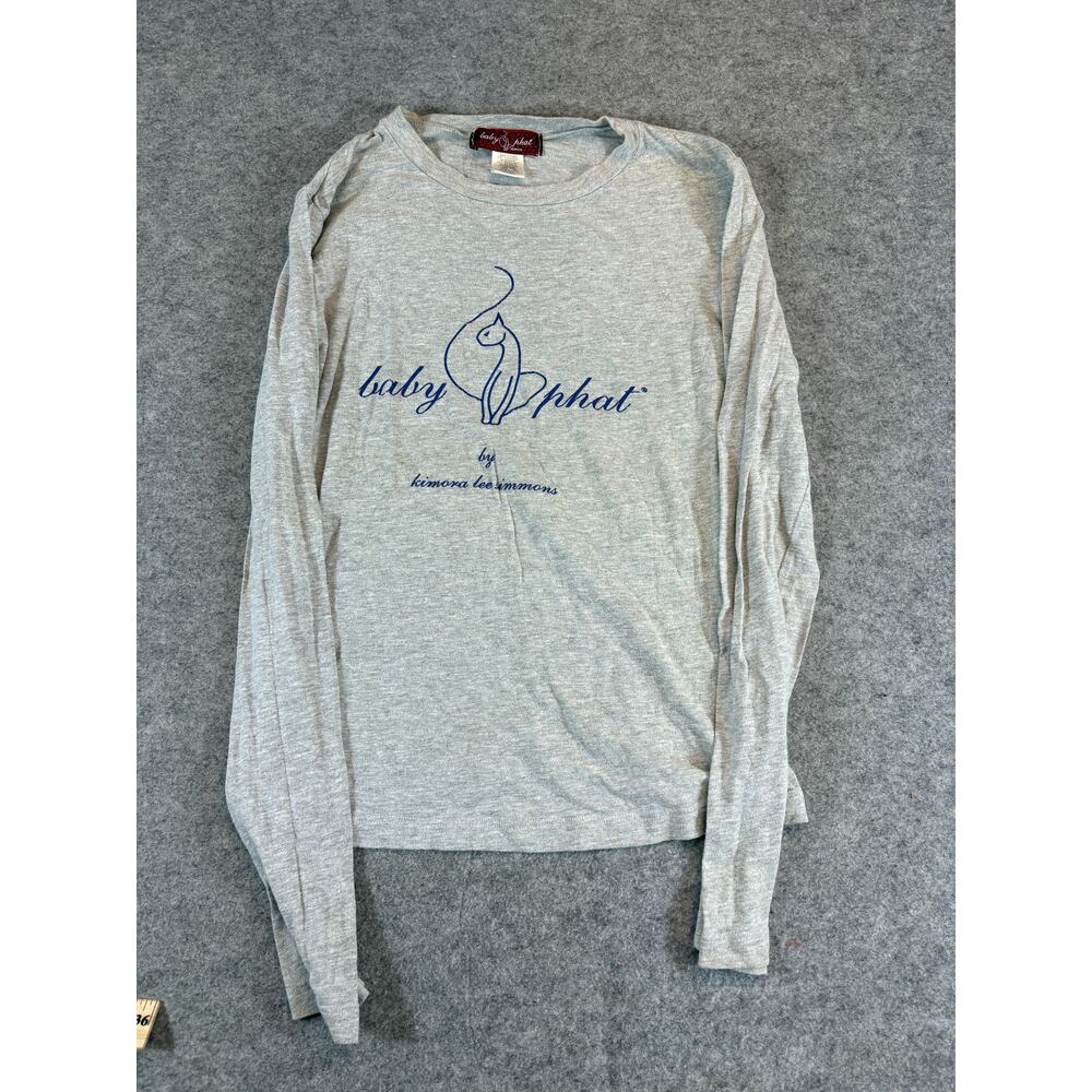 Vintage Y2K Baby Phat By Kimora Lee Simmons T Shirt Mens Medium Gray Long Sleeve